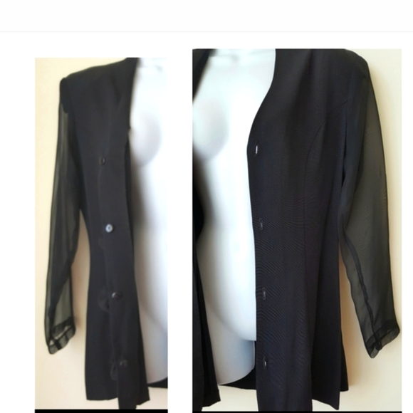 Vintage Sexy Jacket Sheer Sleeves 40s Style Retro Dressy  Size 7 Junior V Neck - Picture 8 of 8